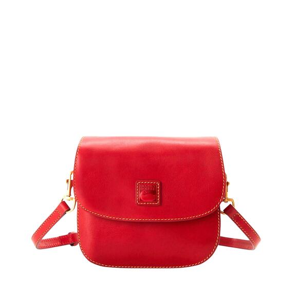 Dooney & Bourke Red Florentine Purse Saddle Leather Crossbody Shoulder Bag NWT - Picture 1 of 10